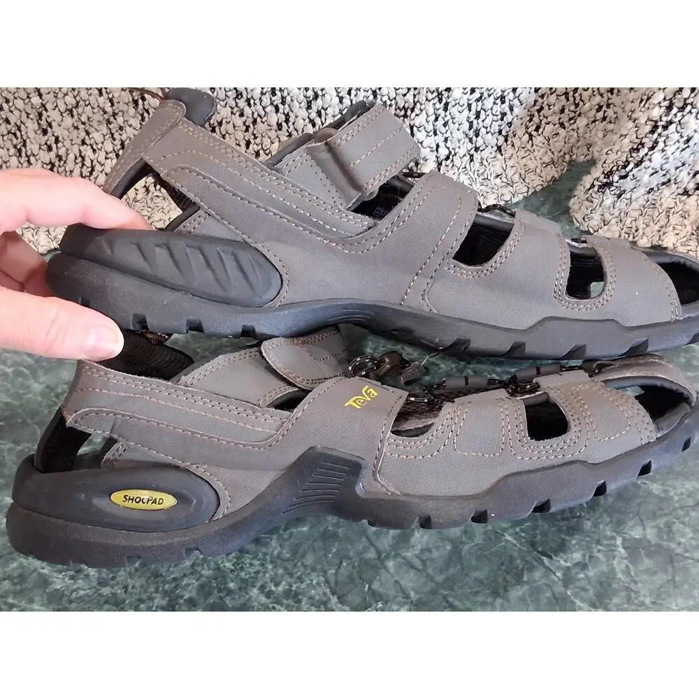 Teva Forebay Fisherman Hiking Water Sandals Shoc Pad Brown 1001116 Mens Sz 10